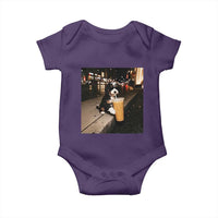 Bernedoodle Dog Drinking Iced Coffee Baby Onesie Funny Coffee Lover Gift for Dog Moms Dads