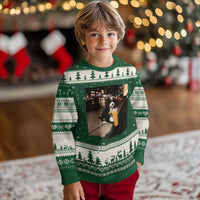 Bernedoodle Dog Drinking Iced Coffee Ugly Christmas Sweater Funny Coffee Lover Gift for Dog Moms Dads