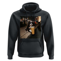 Bernedoodle Dog Drinking Iced Coffee Hoodie Funny Coffee Lover Gift for Dog Moms Dads