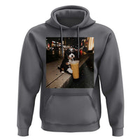 Bernedoodle Dog Drinking Iced Coffee Hoodie Funny Coffee Lover Gift for Dog Moms Dads