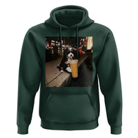 Bernedoodle Dog Drinking Iced Coffee Hoodie Funny Coffee Lover Gift for Dog Moms Dads