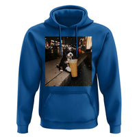 Bernedoodle Dog Drinking Iced Coffee Hoodie Funny Coffee Lover Gift for Dog Moms Dads