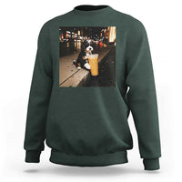 Bernedoodle Dog Drinking Iced Coffee Sweatshirt Funny Coffee Lover Gift for Dog Moms Dads