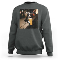 Bernedoodle Dog Drinking Iced Coffee Sweatshirt Funny Coffee Lover Gift for Dog Moms Dads