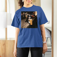 Bernedoodle Dog Drinking Iced Coffee T Shirt For Women Funny Coffee Lover Gift for Dog Moms Dads