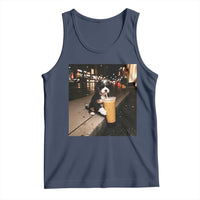Bernedoodle Dog Drinking Iced Coffee Tank Top Funny Coffee Lover Gift for Dog Moms Dads