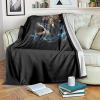 George Washington Riding Shark Throw Blanket Funny 4th Of July Independence Day 1776 Meme American Flag