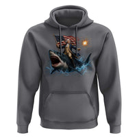 George Washington Riding Shark Hoodie Funny 4th Of July Independence Day 1776 Meme American Flag
