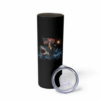 George Washington Riding Shark Skinny Tumbler Funny 4th Of July Independence Day 1776 Meme American Flag