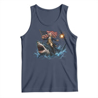 George Washington Riding Shark Tank Top Funny 4th Of July Independence Day 1776 Meme American Flag