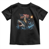 George Washington Riding Shark Toddler T Shirt Funny 4th Of July Independence Day 1776 Meme American Flag