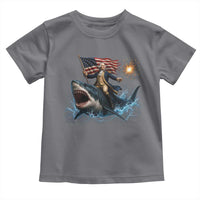 George Washington Riding Shark Toddler T Shirt Funny 4th Of July Independence Day 1776 Meme American Flag