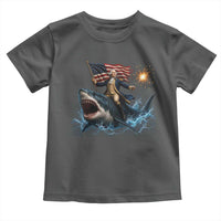 George Washington Riding Shark Toddler T Shirt Funny 4th Of July Independence Day 1776 Meme American Flag