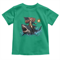 George Washington Riding Shark Toddler T Shirt Funny 4th Of July Independence Day 1776 Meme American Flag