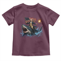 George Washington Riding Shark Toddler T Shirt Funny 4th Of July Independence Day 1776 Meme American Flag