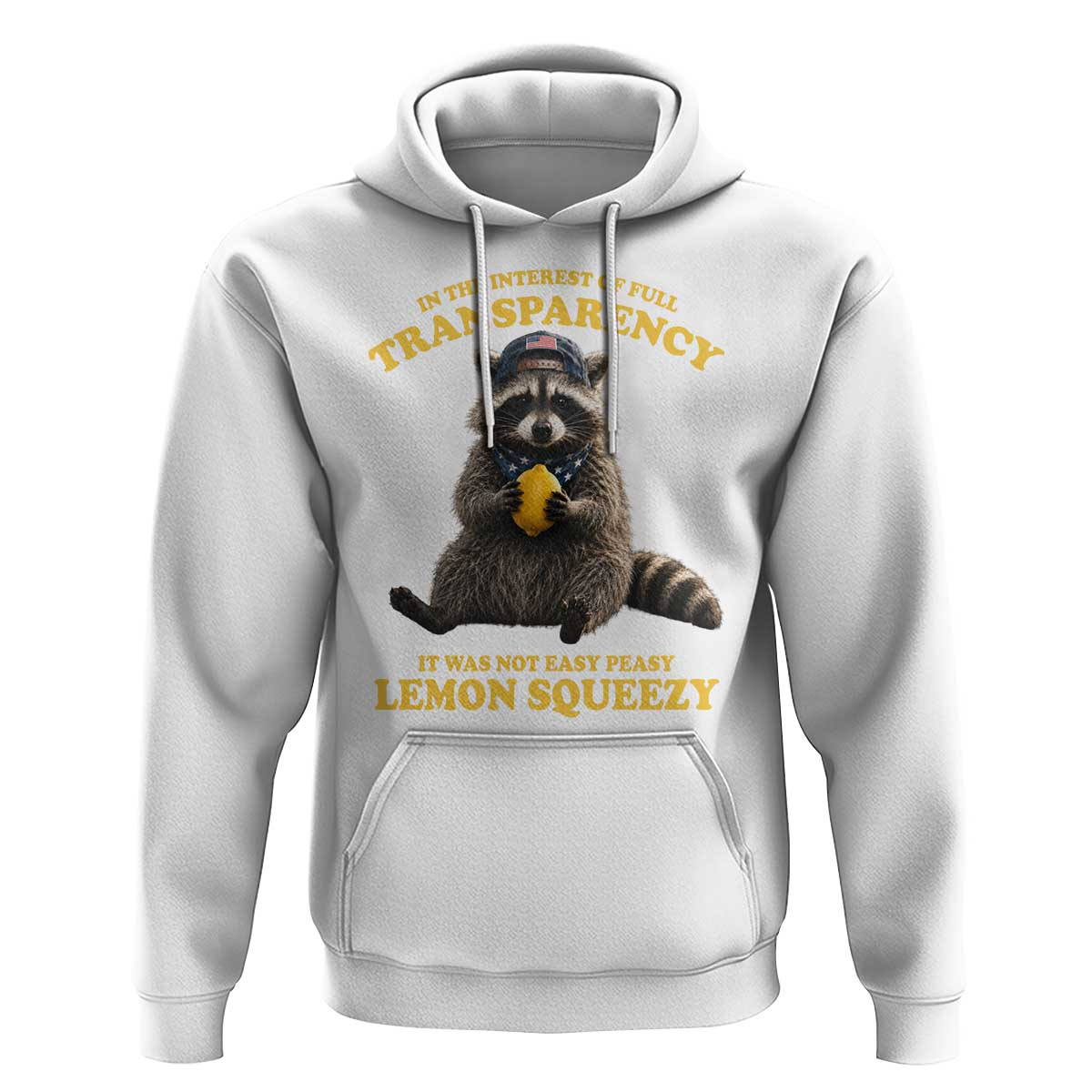 Funny Raccoon Meme Hoodie In The Interest Of Full Transparency It Was Not Easy Peasy Lemon Squeezy