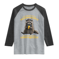 Funny Raccoon Meme Raglan Shirt In The Interest Of Full Transparency It Was Not Easy Peasy Lemon Squeezy
