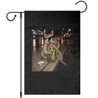 Funny Raccoon Eating Pickles Meme Garden Flag