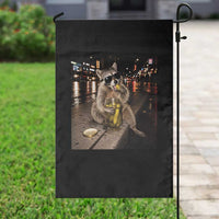 Funny Raccoon Eating Pickles Meme Garden Flag
