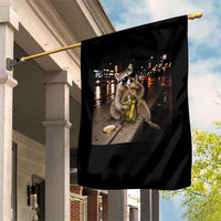 Funny Raccoon Eating Pickles Meme Garden Flag