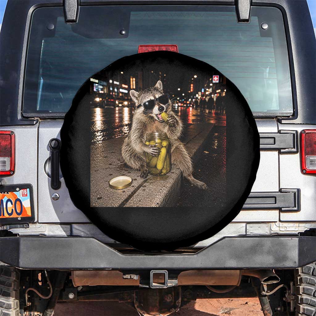Funny Raccoon Eating Pickles Meme Spare Tire Cover