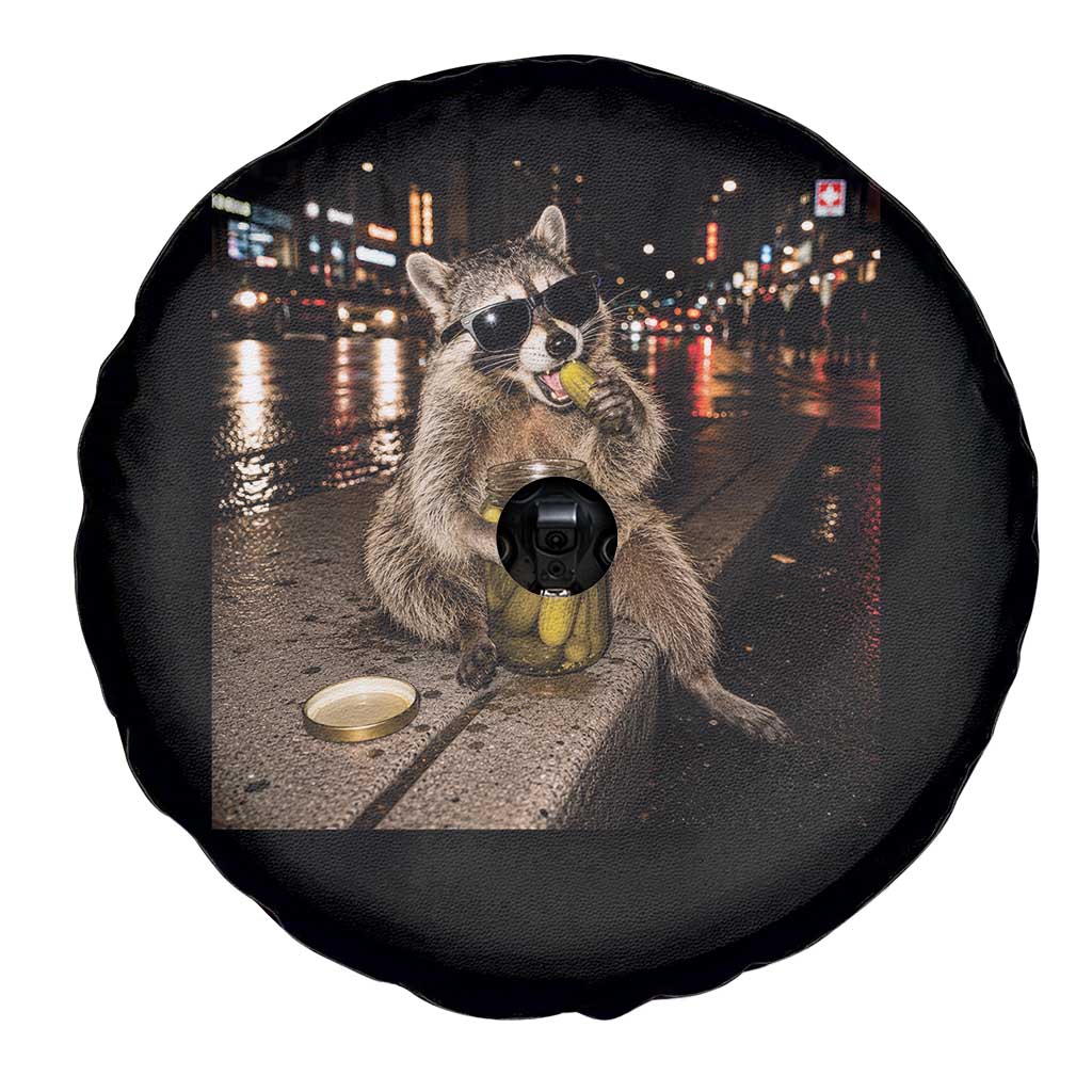 Funny Raccoon Eating Pickles Meme Spare Tire Cover