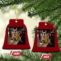 Funny Raccoon Eating Pickles Meme Ceramic Ornament