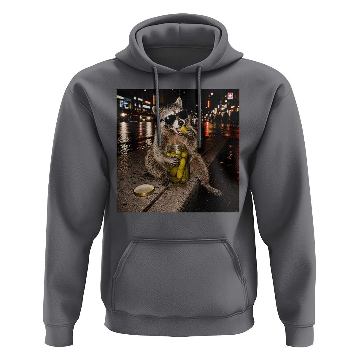 Funny Raccoon Eating Pickles Meme Hoodie