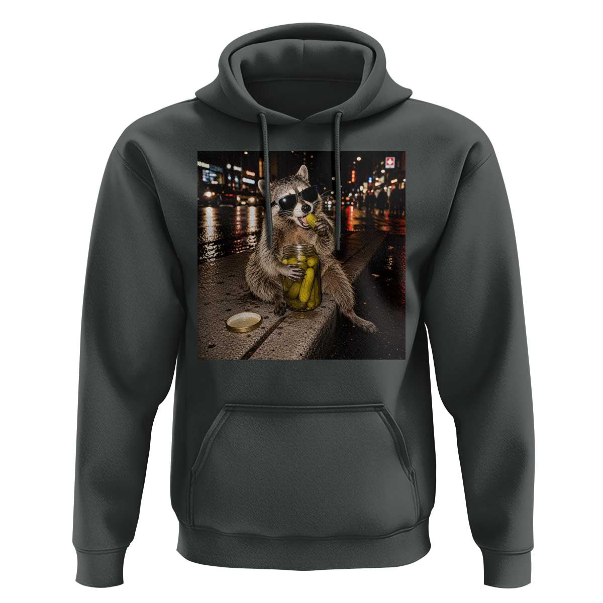 Funny Raccoon Eating Pickles Meme Hoodie
