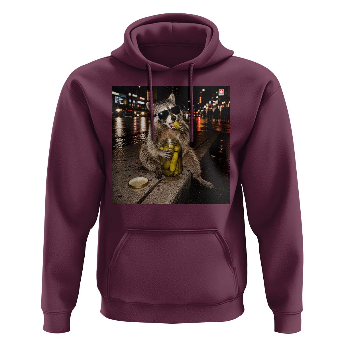 Funny Raccoon Eating Pickles Meme Hoodie