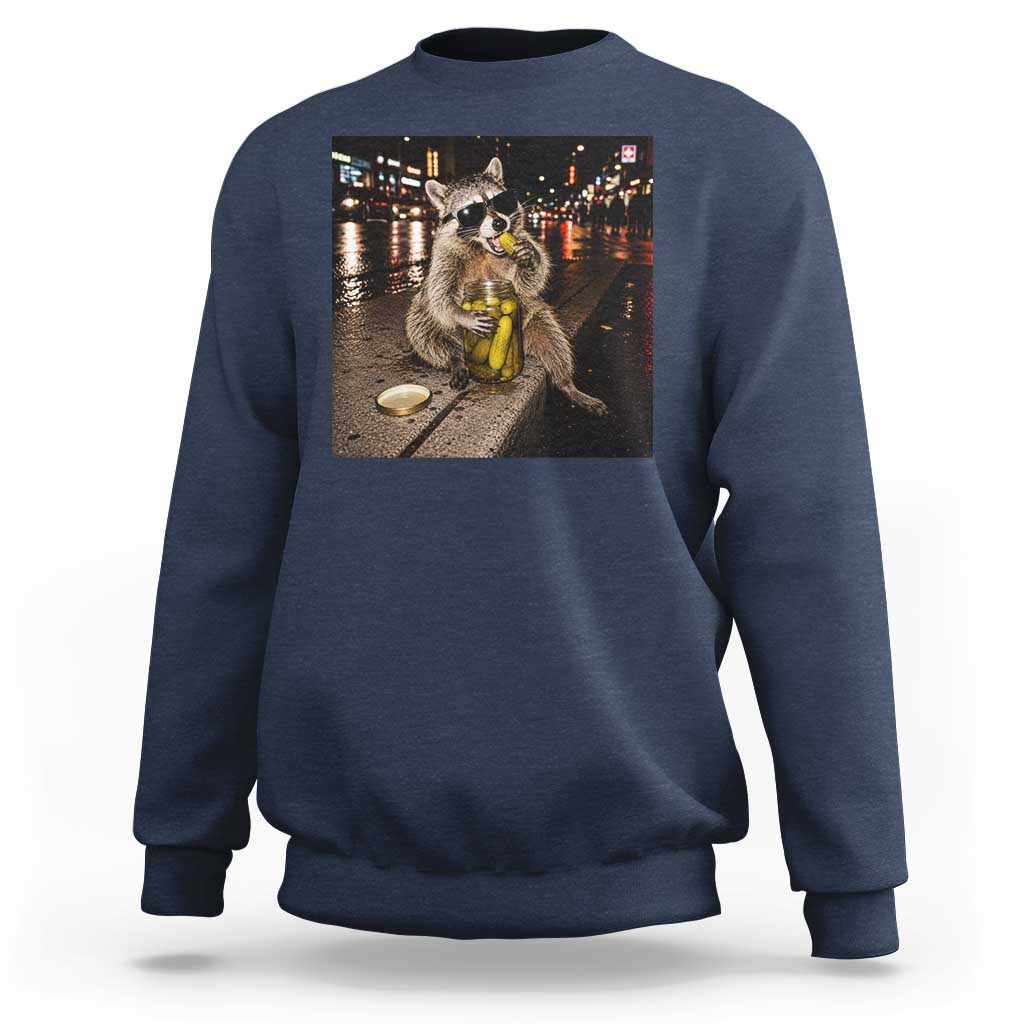 Funny Raccoon Eating Pickles Meme Sweatshirt