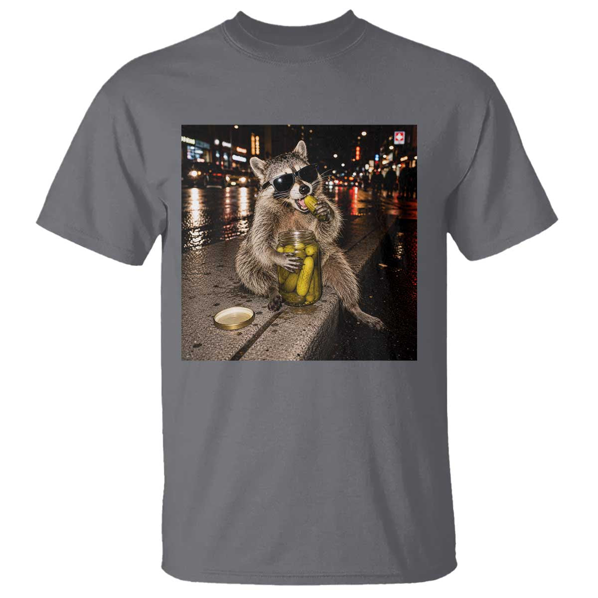 Funny Raccoon Eating Pickles Meme T Shirt