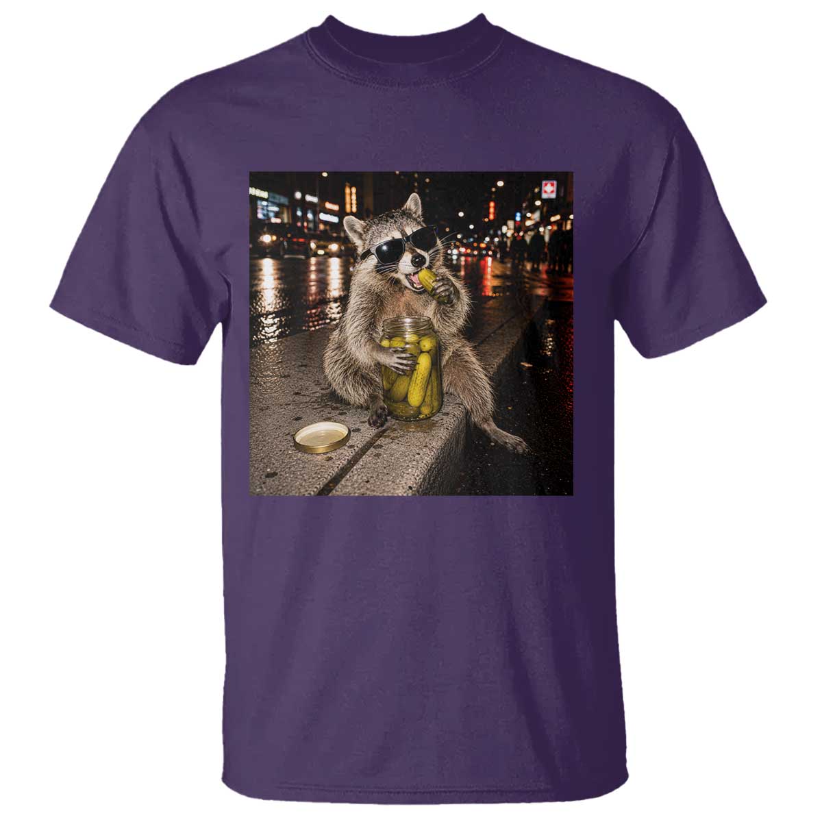 Funny Raccoon Eating Pickles Meme T Shirt