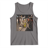 Funny Raccoon Eating Pickles Meme Tank Top