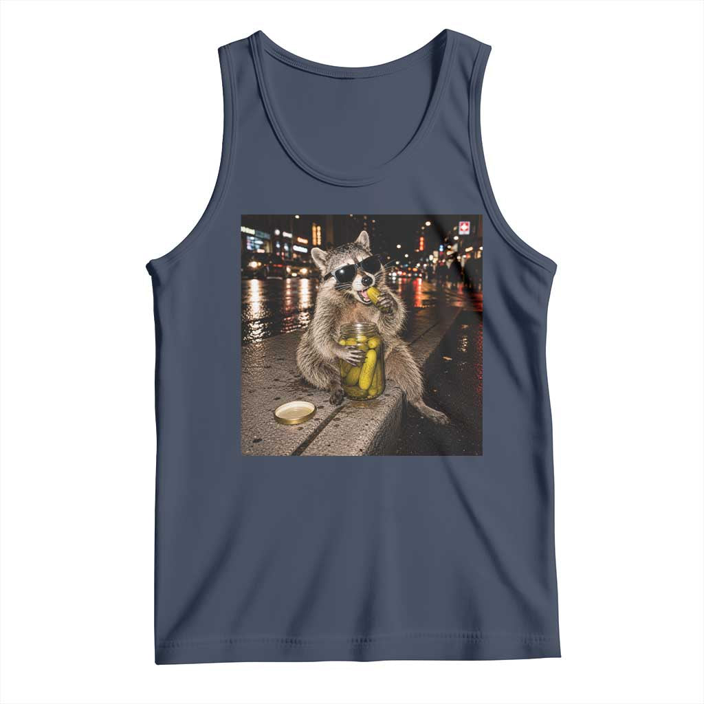 Funny Raccoon Eating Pickles Meme Tank Top