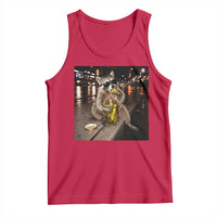 Funny Raccoon Eating Pickles Meme Tank Top