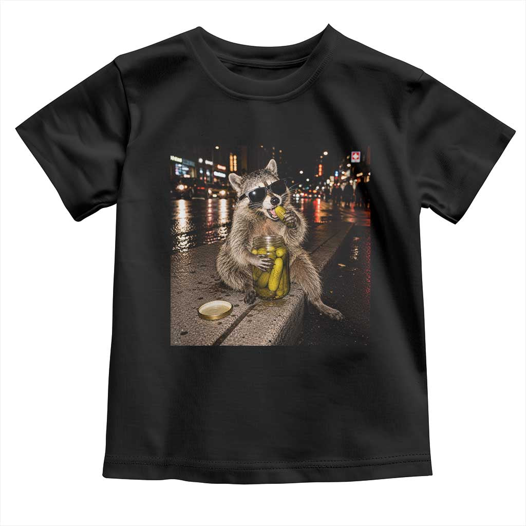 Funny Raccoon Eating Pickles Meme Toddler T Shirt