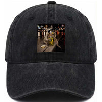 Funny Raccoon Eating Pickles Meme Washed Cotton Baseball Cap