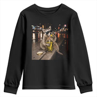 Funny Raccoon Eating Pickles Meme Youth Sweatshirt