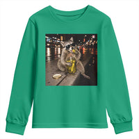 Funny Raccoon Eating Pickles Meme Youth Sweatshirt