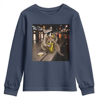 Funny Raccoon Eating Pickles Meme Youth Sweatshirt
