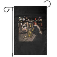 Funny Raccoon Skunk Possum Eating Pickles Garden Flag Support Local Street Cats Retro Animal Meme