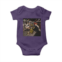 Funny Raccoon Skunk Possum Eating Pickles Baby Onesie Support Local Street Cats Retro Animal Meme