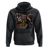 Funny Raccoon Skunk Possum Eating Pickles Hoodie Support Local Street Cats Retro Animal Meme