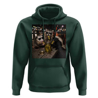 Funny Raccoon Skunk Possum Eating Pickles Hoodie Support Local Street Cats Retro Animal Meme