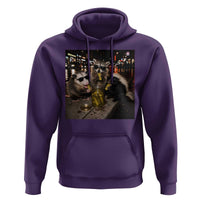 Funny Raccoon Skunk Possum Eating Pickles Hoodie Support Local Street Cats Retro Animal Meme