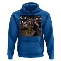Funny Raccoon Skunk Possum Eating Pickles Hoodie Support Local Street Cats Retro Animal Meme