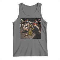 Funny Raccoon Skunk Possum Eating Pickles Tank Top Support Local Street Cats Retro Animal Meme