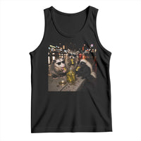 Funny Raccoon Skunk Possum Eating Pickles Tank Top Support Local Street Cats Retro Animal Meme