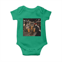 Funny Raccoon Skunk Possum Drinking Iced Coffee Baby Onesie Support Local Street Cats Retro Animal Meme